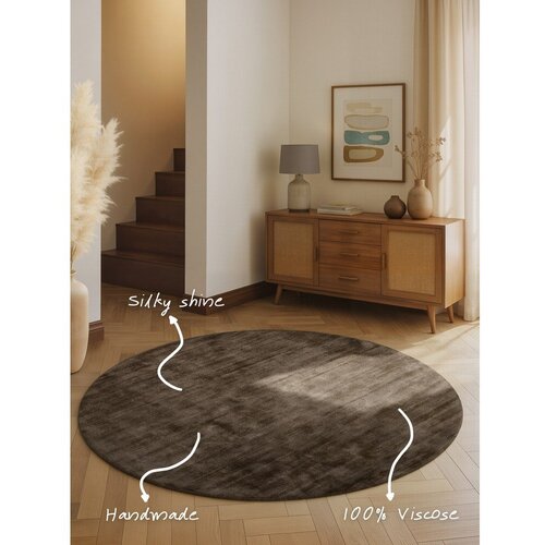 Vikosa Rjava ročno tkana viskozna preproga 120x180 cm Noemi &amp;ndash; Slike