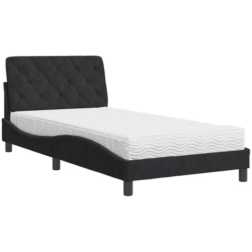 Krevet s madracem crni 100x200 cm bar&amp;scaron;unasti Slike