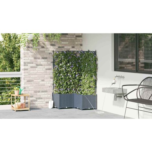  Vrtna saksija 3 pcs Svijetlo siva 80 x 80 x 142 cm Plastika Slike