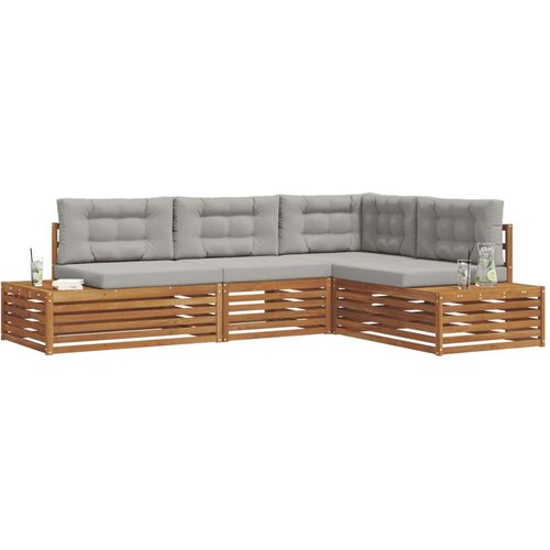  Set vanjskih sofa s jastukom 13 Komad Prirodna i svijetlo siva Slike