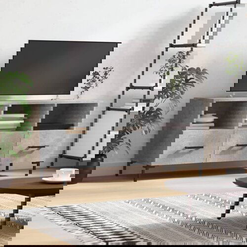 The Living Store TV omarica betonsko siva 102x36x50 cm inženirski les - TV Omarica, (21434566) Cene