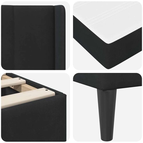 Okvir kreveta s madracem s uzglavljem 2 pcs Crna Bar&amp;scaron;un - Crna 160 x 200 cm Slike