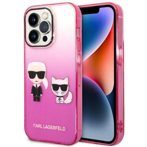 Karl Lagerfeld Originalen ovitek KLHCP14XTGKCP za iPhone 14 Pro Max Gradient roza zaščita - Full Bodies Cene