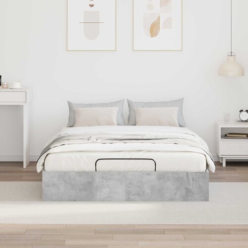  Otomanski krevet Betonsko Siva 150 x 200 cm Konstrukcijsko drvo Slike
