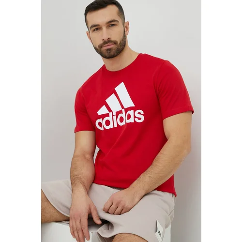 Adidas Pamučna majica boja: crvena, s tiskom