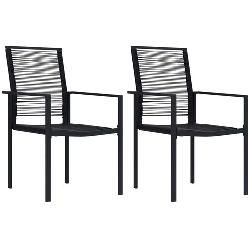 The Living Store Vrtni stoli 2 kosa PVC ratan črne barve - Vrtni Stol, (21467425) Slike