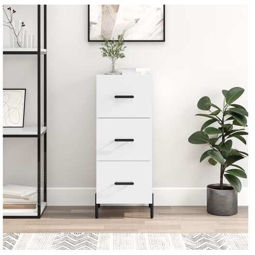vidaXL Komoda sjajna bijela 34 5 x 34 x 90 cm od konstruiranog drva Cijene