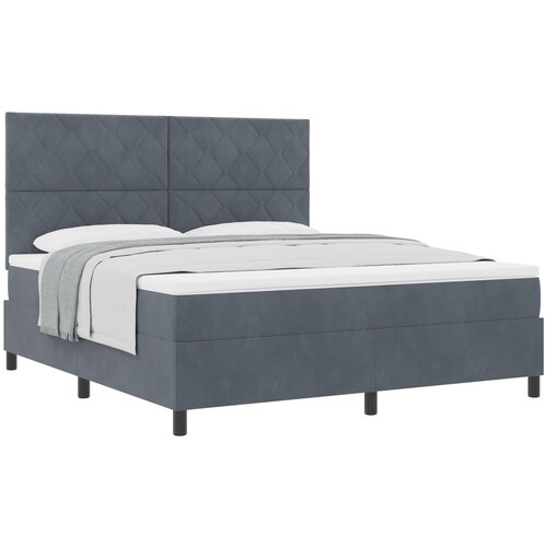 VidaXL Box Spring Krevet s madracem Tamno siva Super King Bar&amp;scaron;un Slike