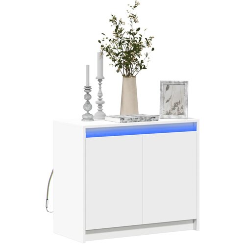 vidaXL Komoda z LED bela 72x34x61 cm inženirski les Cene
