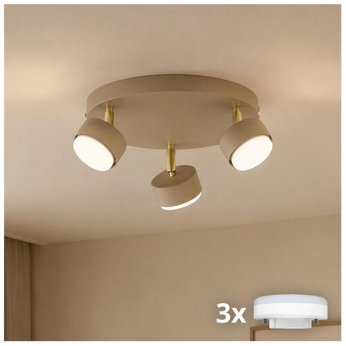 Brilagi LED RGB prigu&amp;scaron;iva spot svetiljka MONO 3xGX53/14W/230V Wi-Fi Tuya bež/zlatna Slike