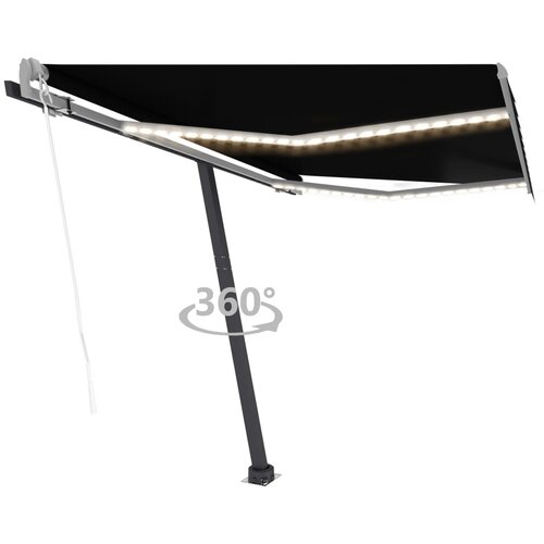 vidaXL automatska tenda sa senzorom za vjetar LED 300x250 cm antracit Cijene