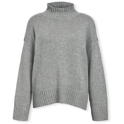 .OBJECT Puloverji Noos Agnes LO Knit - Medium Grey Melange Siva Cene