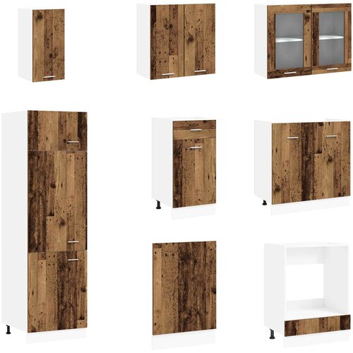  Kuhinjska jedinica Lyon 8 pcs Staro drvo Konstruirano drvo Slike