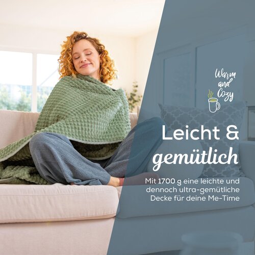 Beurer HD 72 Waffle Sage Green Grelna x odeja 180 130 cm, 40069 Slike