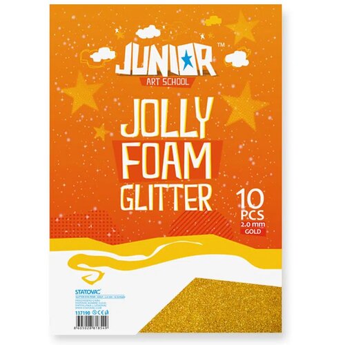 Junior jolly Glitter Foam, eva pena sa šljokicama, A4, 10K, odaberite nijansu Zlatna Slike