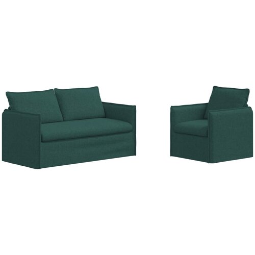  Set sofe 2 pcs Tamnozelena 156 x 82 x 85 cm Tkanina Slike