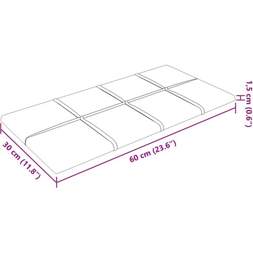  Zidna uzglavlja 12 pcs Žuta 60 x 30 cm Bar&amp;scaron;un Slike