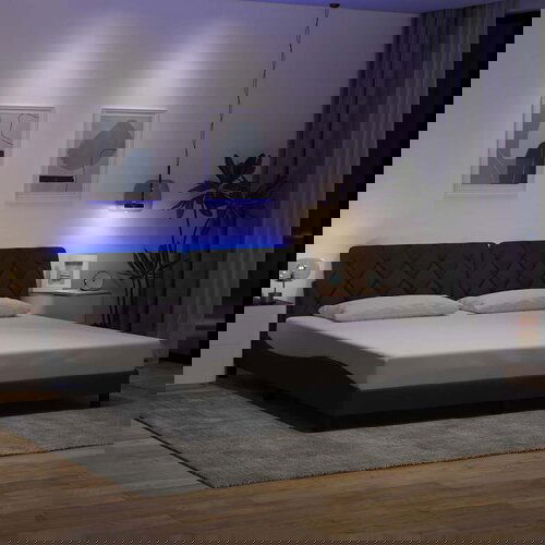 vidaXL Okvir kreveta s LED-om bez madraca 200x200 cm od tkanine Cijene