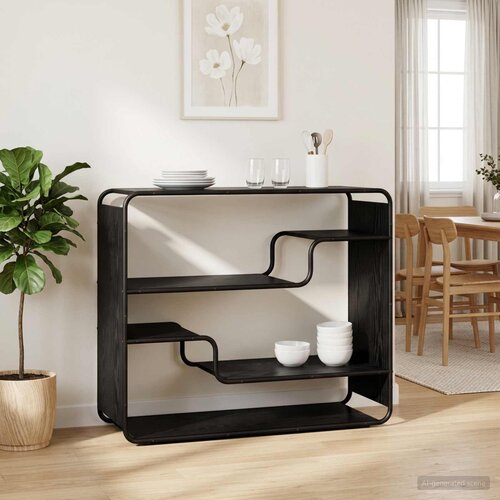  Komoda Crni hrast 98 x 37,5 x 75,5 cm Konstruirano drvo Slike