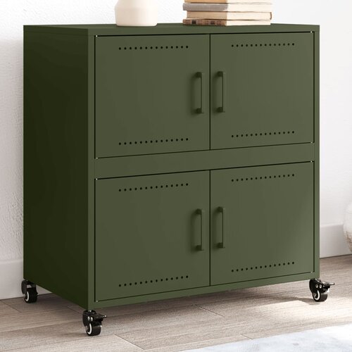 VidaXL Komoda olivno zelena 68,5x39x72 cm hladno valjano jeklo Slike