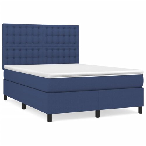Maison Chic Box spring postelja - Vzmetna postelja z vzmetnico moder 140x190 cm blago SL13105, (21882188) Cene