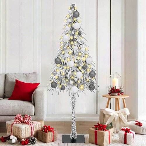vidaXL Božično drevo med 300 LED z stojalom Bela 180 cm PE in jeklo Cene