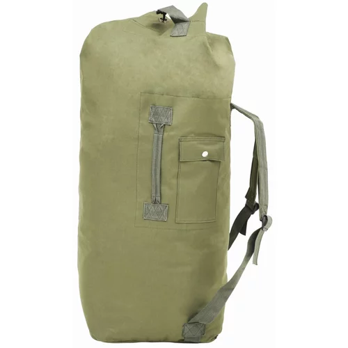 vidaXL Potovalna torba vojaški stil 85 L olivno zelena, (20960521)