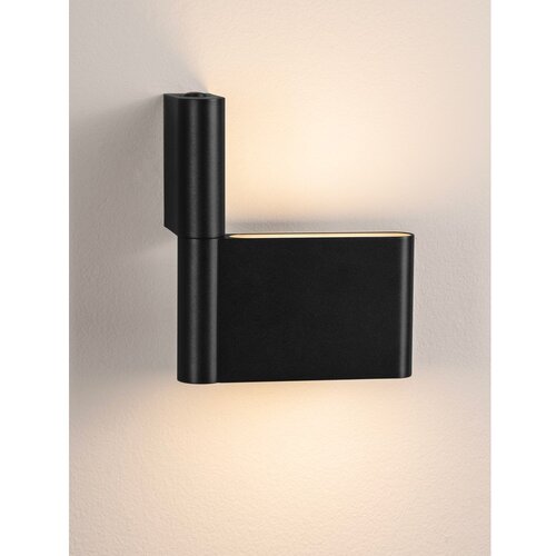 Nova Luce Mat črna aluminijasta LED stenska svetilka z upogljivo konstrukcijo Flusso &amp;ndash; Slike