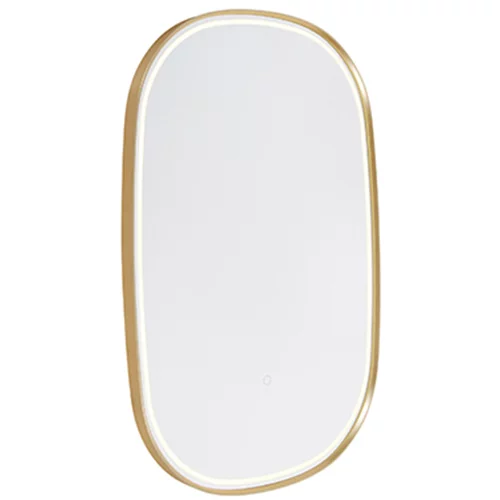QAZQA Professional Kopalniško ogledalo zlato vključno z LED z zatemnitvijo na dotik ovalno - Miral