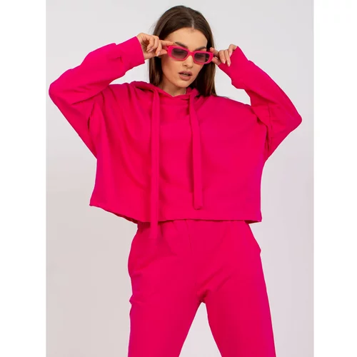 Fashion Hunters Basic fuchsia tracksuit set with a hoodie