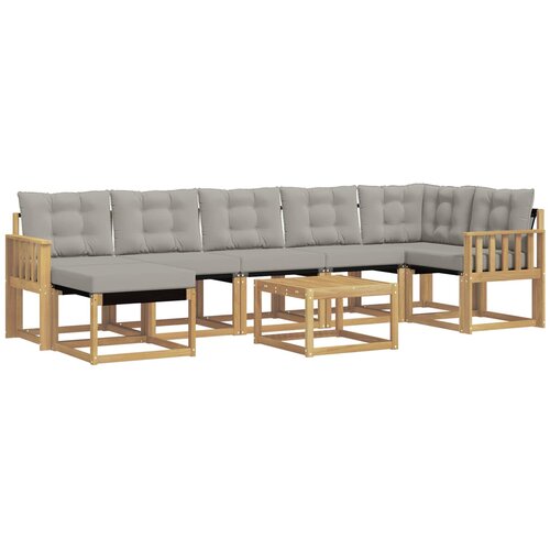 vidaXL Zunanja garnitura za sedenje 8 pcs Bela in svetlo siva, (5000282191) Cene