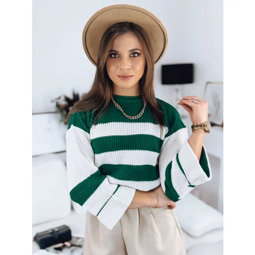 DStreet Women's sweater AMELIA green-white
