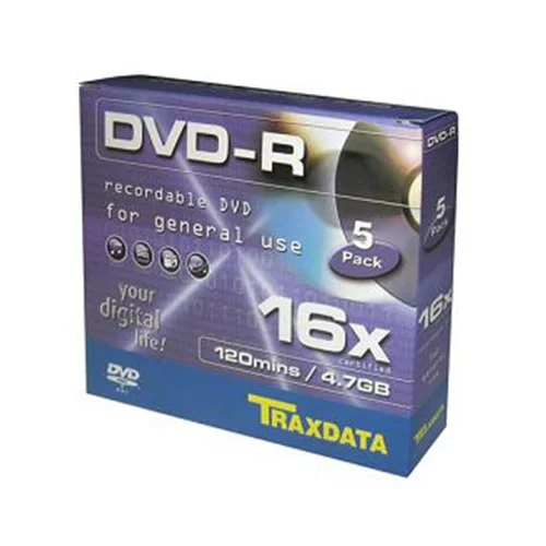  DVD-R TRAXDATA, 4.7GB, 16X, box 5 kom