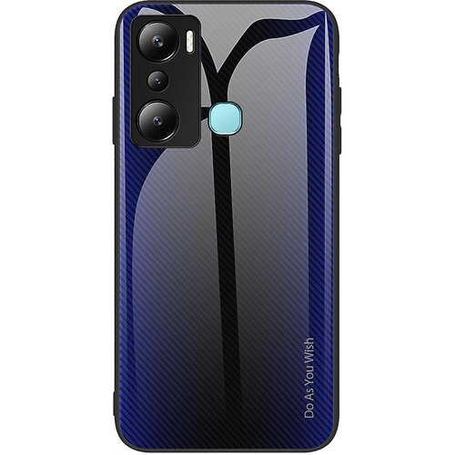 INORCO Teksturni ovitek iz ogljikovih vlaken za Infinix Hot 20i 4G, hrbtna stran iz kaljenega stekla, mehka torbica za telefon z okvirjem TPU, (22036773) Slike