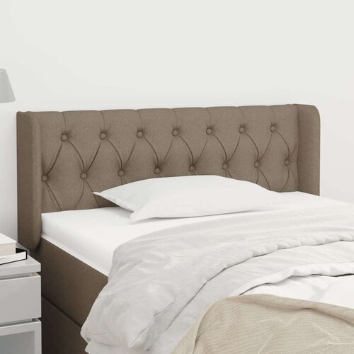  Vzglavje z u&amp;scaron;esi taupe 103x16x78/88 cm blago, (20954467) Slike