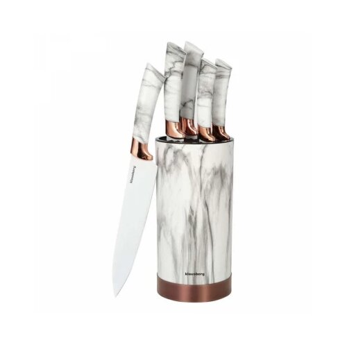 Klausberg KB7800 kuhinjski set noževa sa postoljem beli mermer 6 Cene