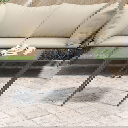 vidaXL Vrtna miza siva 48x48x37 cm jeklo Cene