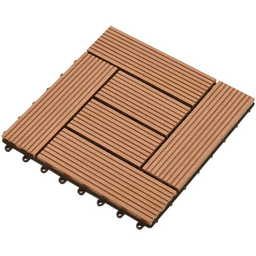  Pločice za decking 11 pcs Smeđa 30 x 30 cm Drvoplastična smjesa Cene