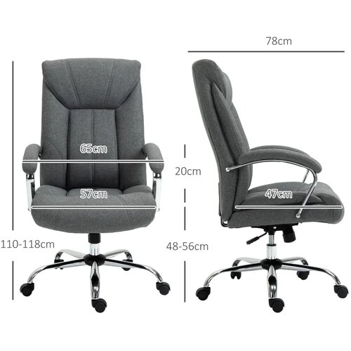  Uredska okretna stolica ergonomska s naslonom za glavu i ruke najlon siva 65x78x110-118 cm Slike