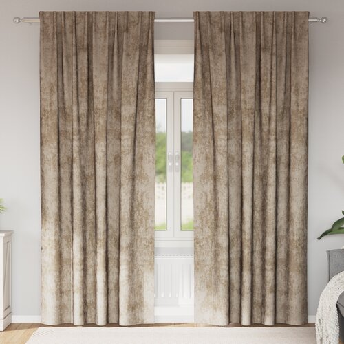 VidaXL bar&amp;scaron;unaste zavjese 2 kom s džepovima za &amp;scaron;ipku &amp;scaron;ampanjac 260x140 cm Slike