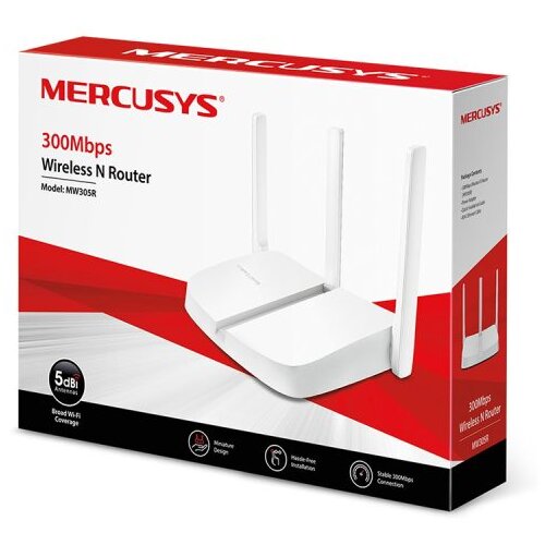 Mercusys ROUTER MW305R 300Mbps, 3x5dBi fixed omni directional antennas, 4&times;10/100Mbps LAN ports, IEEE 802.11n, IEEE 802.11g, IEEE 802.11b, 2.4GHz, CE, Cijene