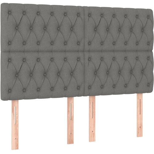  Uzglavlje tamno sivo 160x7x118/128 cm tkanina Slike