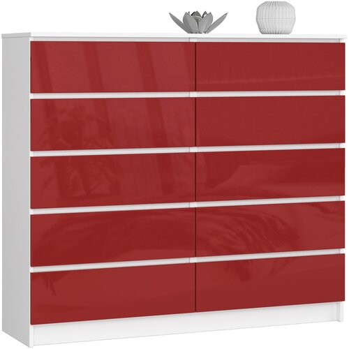AKORD KOMODA K140 10SZ CLP RDEČI GLOS, (21703177) Slike