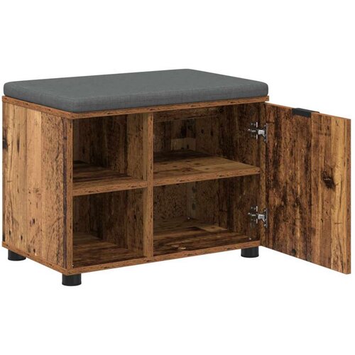  Klupa za hodnik s jastukom Staro drvo 60 x 38 x 46 cm Slike