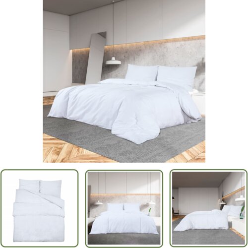 The Living Store Posteljnina bela 225x220 cm bombaž - Komplet Prevlek Za Odejo, (21743880) Cene