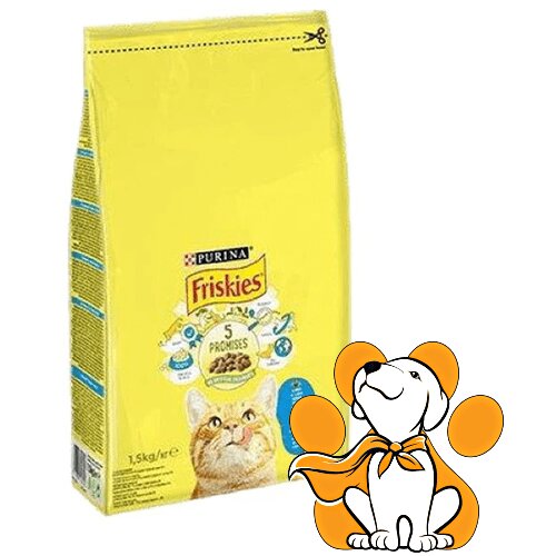 Purina Friskies briketi za Mačke Adult Losos i Povrće 1.5kg Slike