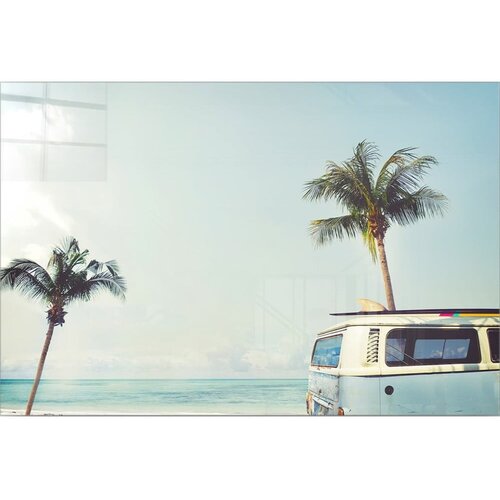 Wallity Staklena slika 100x70 cm Surf Van - Cijene