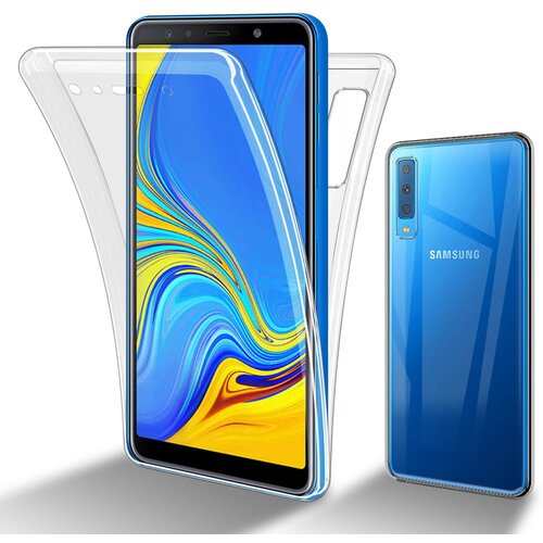 Cadorabo Samsung Galaxy A7 2018 in transparentno - 360&deg; za&scaron;čita celotnega telesa - Za&scaron;čita spredaj in zadaj, vsestranska za&scaron;čita s &scaron;čitnikom zaslona, (20860110) Cene