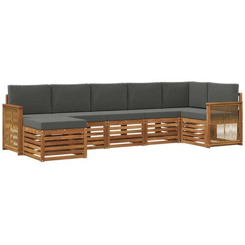 vidaXL Kotna sedežna garnitura z blazino 6 pcs Naravna in antracitna, (5000283327) Cene