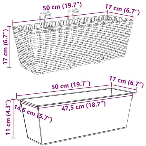  Ograda Metal - Smeđa 50 cm Slike